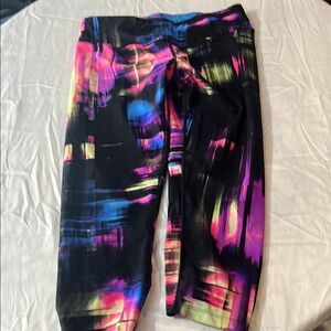 Calvin Klein Pink and Black Leggings with Abstract Design